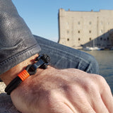 CAPTAIN Black Shackle Bracelet - Neon Orange