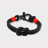 CAPTAIN Black Shackle Bracelet - Neon Orange