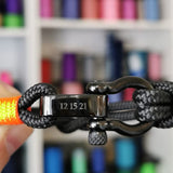 CAPTAIN Black Shackle Bracelet - Neon Orange