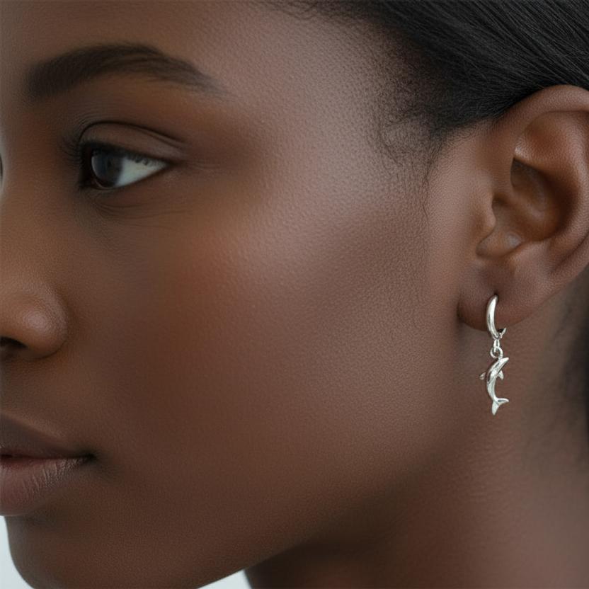 CHARMED MINI huggie earrings for kids - dolphin