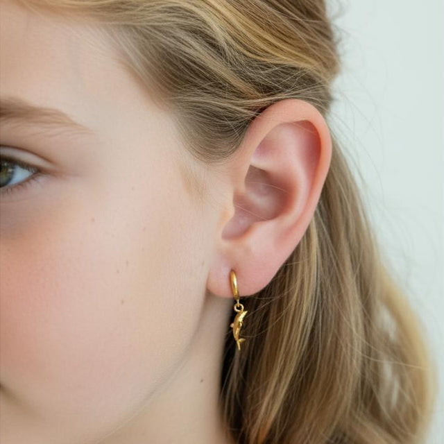 CHARMED MINI huggie earrings for kids - dolphin