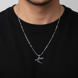 Steel necklace with OCEAN MINI Croatia map pendant