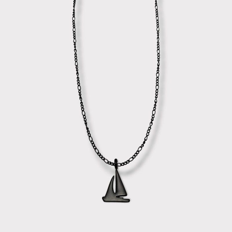 CHARMED titanium steel necklace with sailing yacht pendant – Break