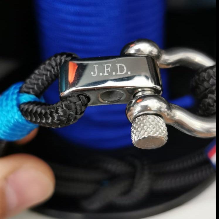 CORSAIR 5mm Nautical Clasp Bracelet Black Blue