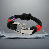 CORSAIR 5mm Nautical Clasp Bracelet Black Red
