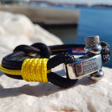 CORSAIR 5mm Nautical Clasp Bracelet Black Yellow
