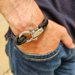 CORSAIR 5mm Nautical Clasp Bracelet Black