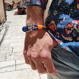 CORSAIR 5mm Nautical Clasp Bracelet Blue Orange