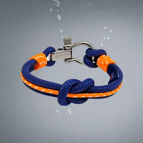 CORSAIR 5mm Nautical Clasp Bracelet Blue Orange