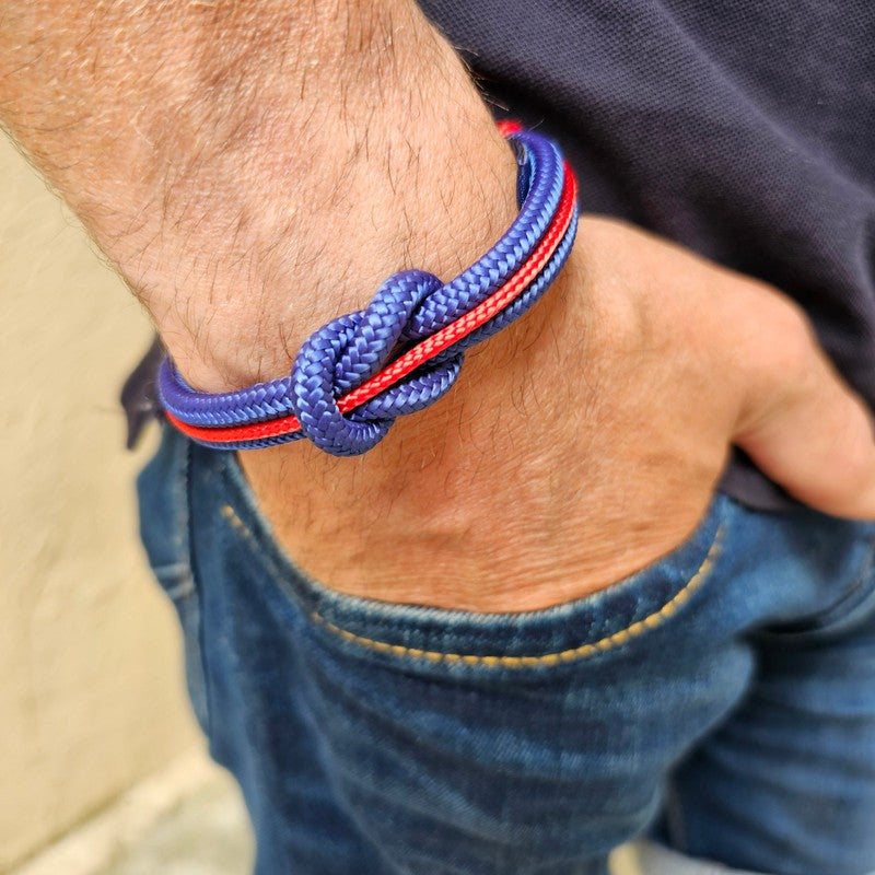 CORSAIR 5mm Nautical Clasp Bracelet Blue Red