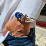 CORSAIR 5mm Nautical Clasp Bracelet Blue White