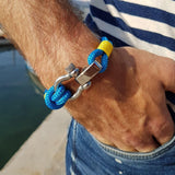 CORSAIR 5mm Nautical Clasp Bracelet Blue Yellow