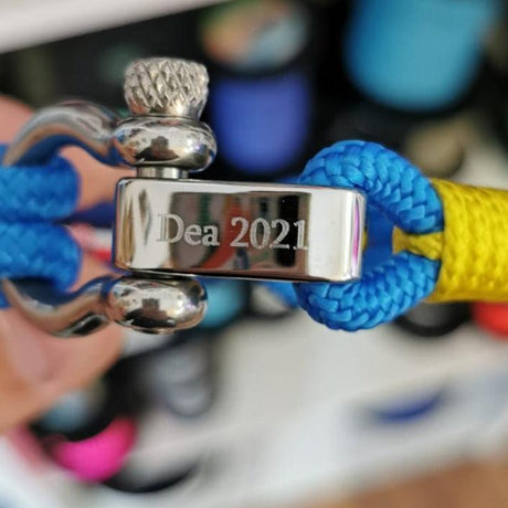 CORSAIR 5mm Nautical Clasp Bracelet Blue Yellow