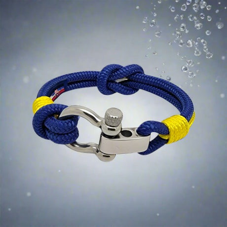 CORSAIR 5mm Nautical Clasp Bracelet Blue Yellow