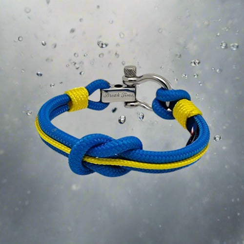 CORSAIR 5mm Nautical Clasp Bracelet Blue Yellow