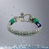 CORSAIR 5mm Nautical Clasp Bracelet Grey Geeen Mix