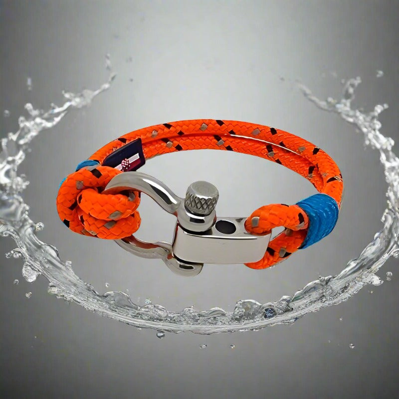 CORSAIR 5mm Nautical Clasp Bracelet Orange Mix