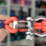 CORSAIR 5mm Nautical Clasp Bracelet Red Blue