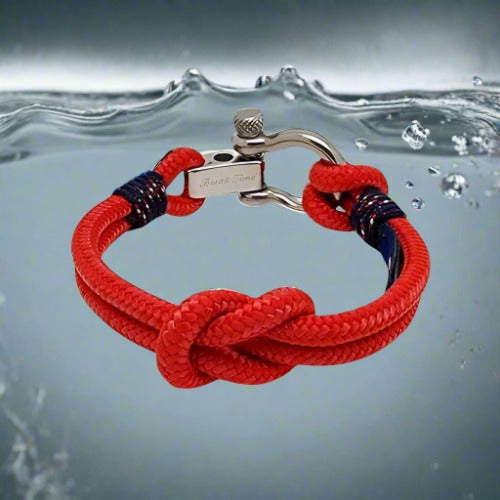 CORSAIR 5mm Nautical Clasp Bracelet Red Blue