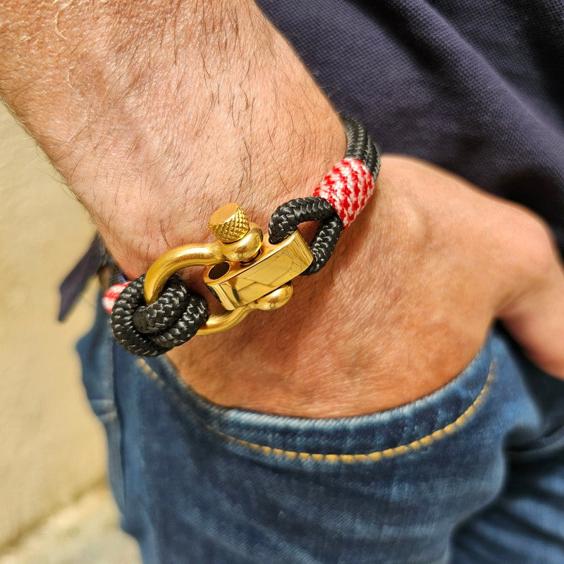 CORSAIR Big Shackle Bracelet Black Croatian Mix