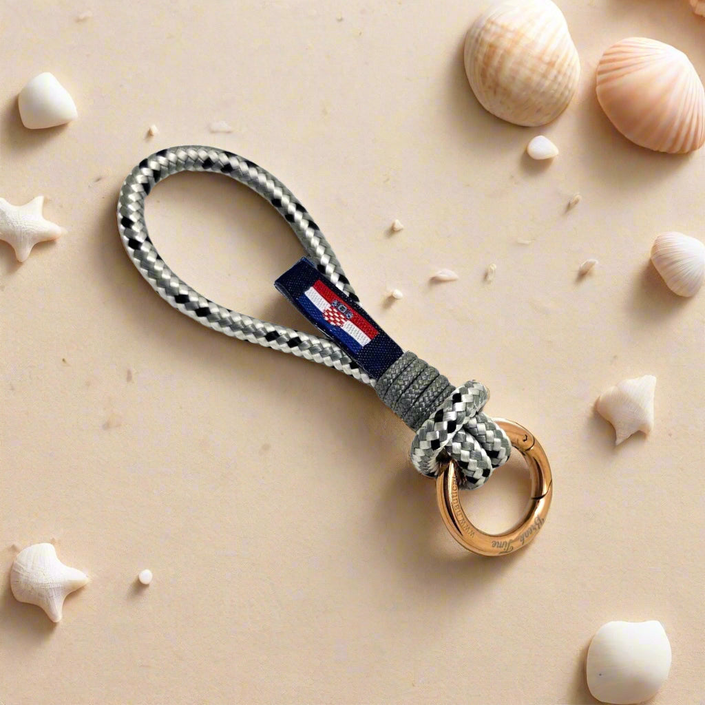 HARBOUR MINI grey mix rope key-ring