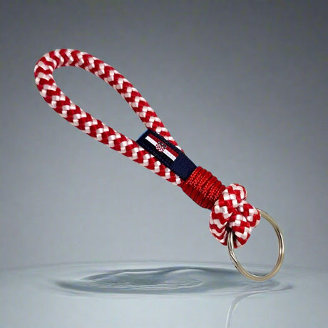 HARBOUR nautical rope keyring candy cane