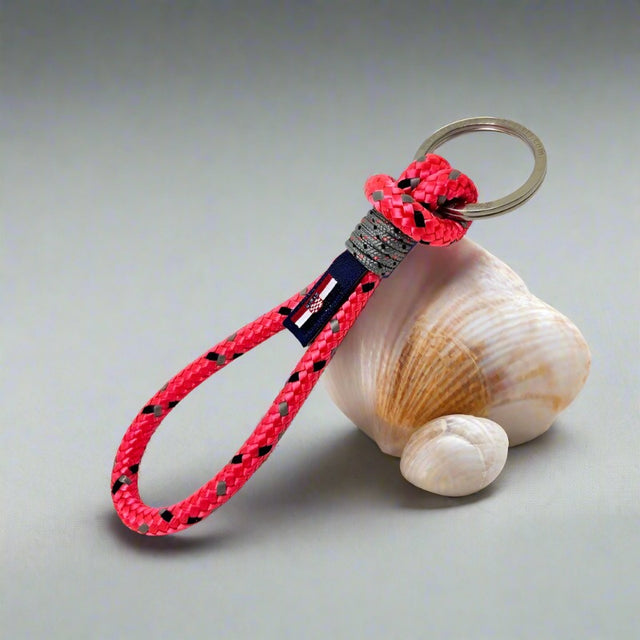 HARBOUR nautical rope keyring pink mix