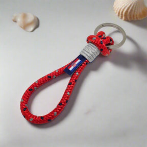 HARBOUR nautical rope keyring red mix