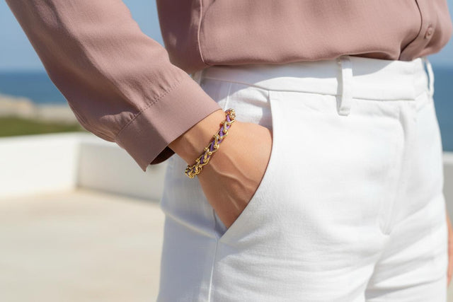 OCEAN MAXI Designer Bracelet / Necklace Lavander Purple