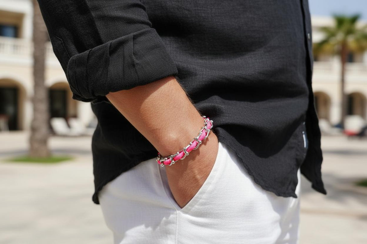 OCEAN MAXI Designer Bracelet / Necklace Neon Pink