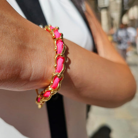 OCEAN MAXI Designer Bracelet / Necklace Neon Pink