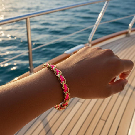 OCEAN MAXI Designer Bracelet / Necklace Neon Pink