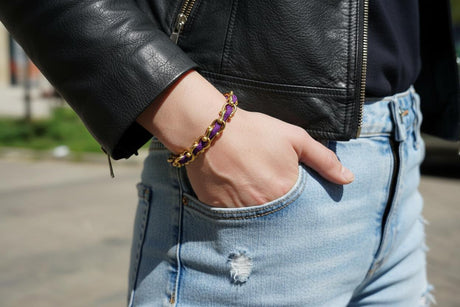 OCEAN MAXI Designer Bracelet / Necklace Neon Purple