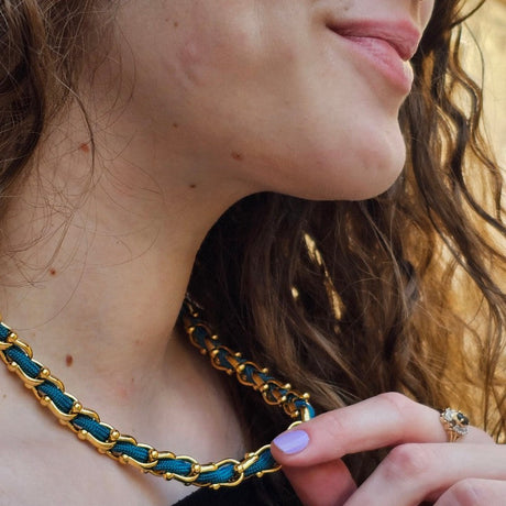 OCEAN MAXI Designer Bracelet / Necklace Teal
