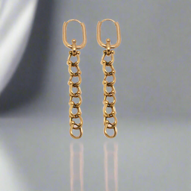 OCEAN MINI Designer Chain Drop Earrings