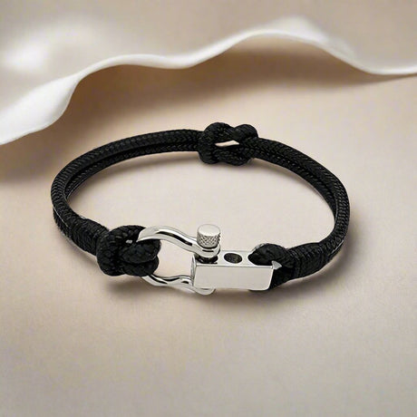 ROYAL 3mm nautical clasp bracelet black