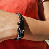 ROYAL 3mm nautical clasp bracelet black