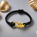 ROYAL 3mm nautical clasp bracelet black