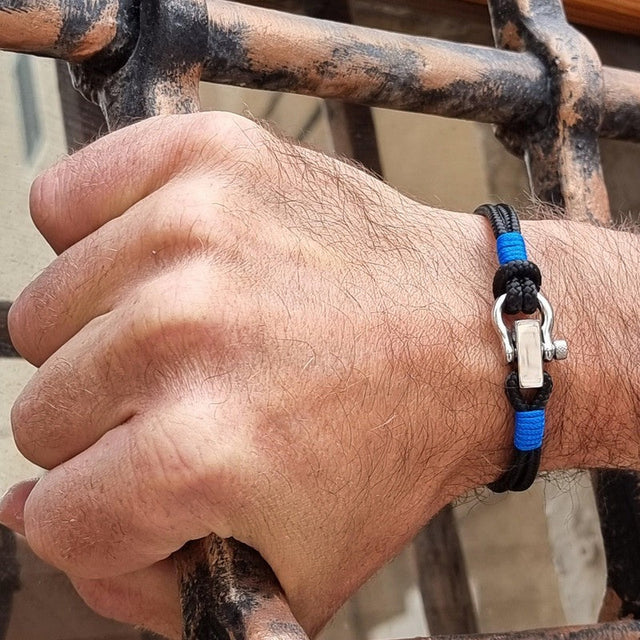 ROYAL 3mm nautical clasp bracelet black blue