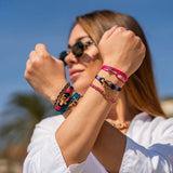 ROYAL 3mm nautical clasp bracelet black fuchsia