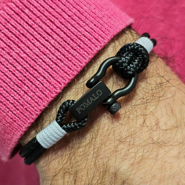 ROYAL 3mm nautical clasp bracelet black grey