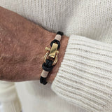 ROYAL 3mm nautical clasp bracelet black light brown