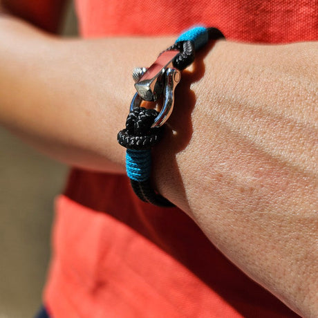 ROYAL 3mm nautical clasp bracelet black teal