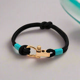ROYAL 3mm nautical clasp bracelet black turquoise