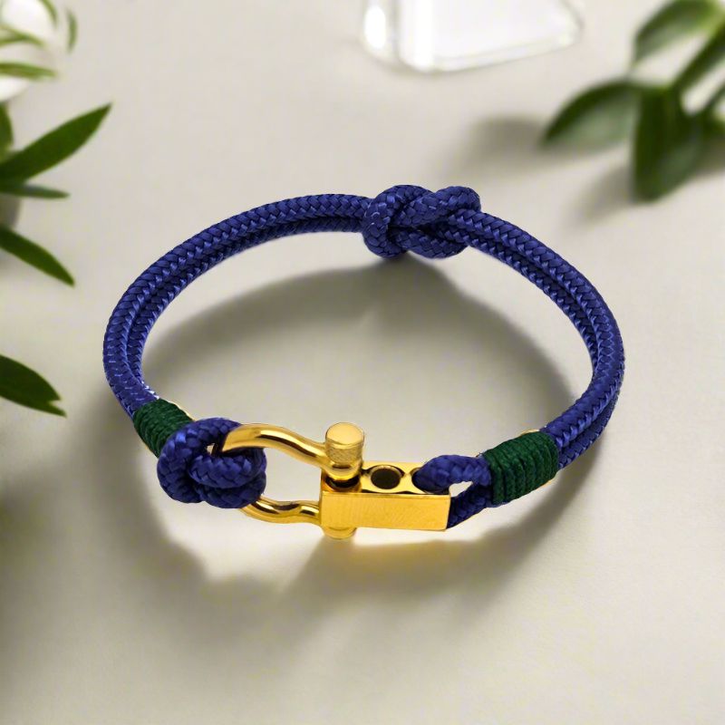 ROYAL 3mm nautical clasp bracelet blue dark green