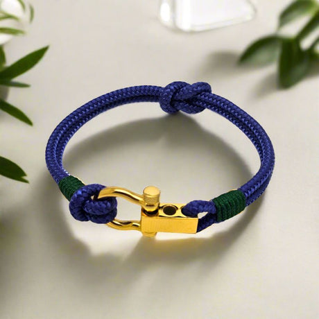 ROYAL 3mm nautical clasp bracelet blue dark green