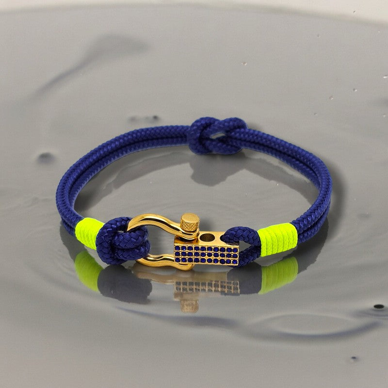 ROYAL 3mm nautical clasp bracelet blue neon yellow