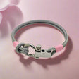 ROYAL 3mm nautical clasp bracelet grey baby pink