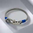 ROYAL 3mm nautical clasp bracelet grey electric blue