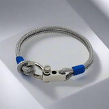 ROYAL 3mm nautical clasp bracelet grey electric blue